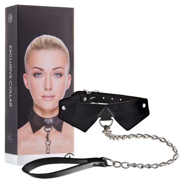 COLEIRA COM TRELA OUCH! EXCLUSIVE COLLAR WITH LEASH PRETA - Imagem 2