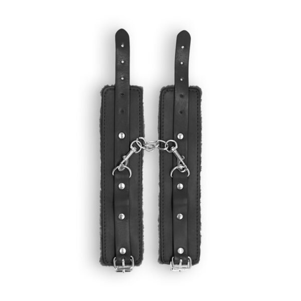 ALGEMAS OUCH! PLUSH LEATHER WRIST CUFFS PRETAS - Imagem 3
