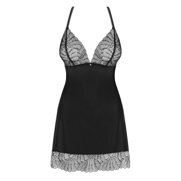 CAMISA DE NOITE E TANGA CHICCANTA OBSESSIVE PRETA - Imagem 5