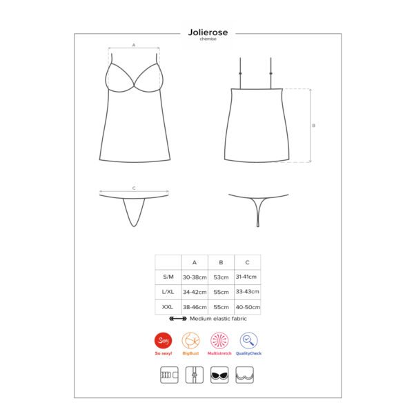 CAMISA DE NOITE E TANGA JOLIEROSE OBSESSIVE VERMELHA - Imagem 7