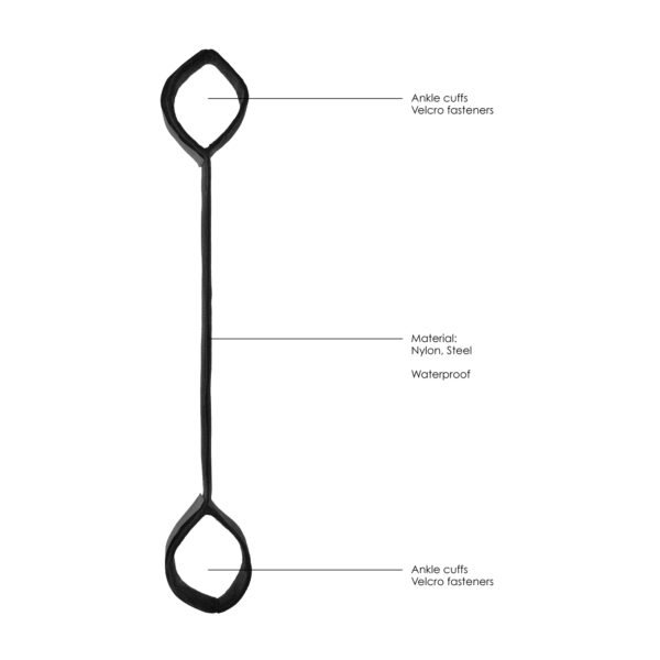 BARRA AFASTADORA COM ALGEMAS OUCH! SPREADER BAR WITH CUFFS PRETA - Imagem 4