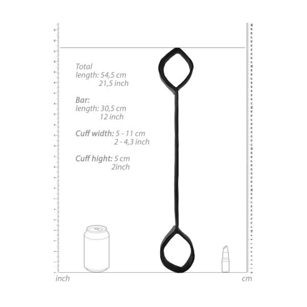 BARRA AFASTADORA COM ALGEMAS OUCH! SPREADER BAR WITH CUFFS PRETA - Imagem 5