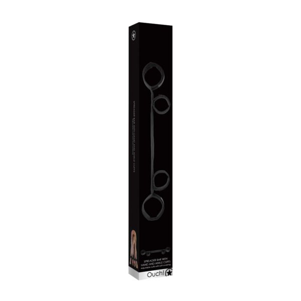 BARRA AFASTADORA COM ALGEMAS OUCH! SPREADER BAR WITH CUFFS PRETA - Imagem 6