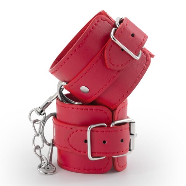ALGEMAS DE COURO BONDAGE LOVE CRUSHIOUS VERMELHAS - Imagem 3