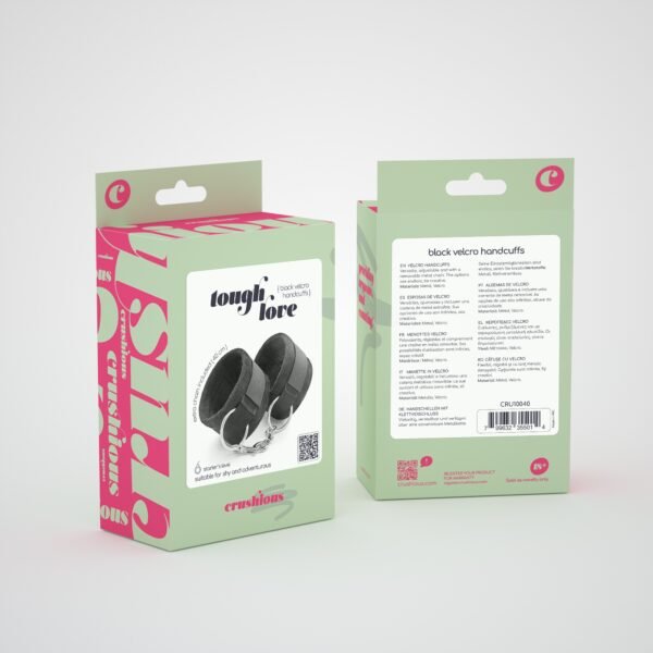 ALGEMAS DE VELCRO TOUGH LOVE COM CORRENTE DE 40CM EXTRA CRUSHIOUS PRETAS - Imagem 6
