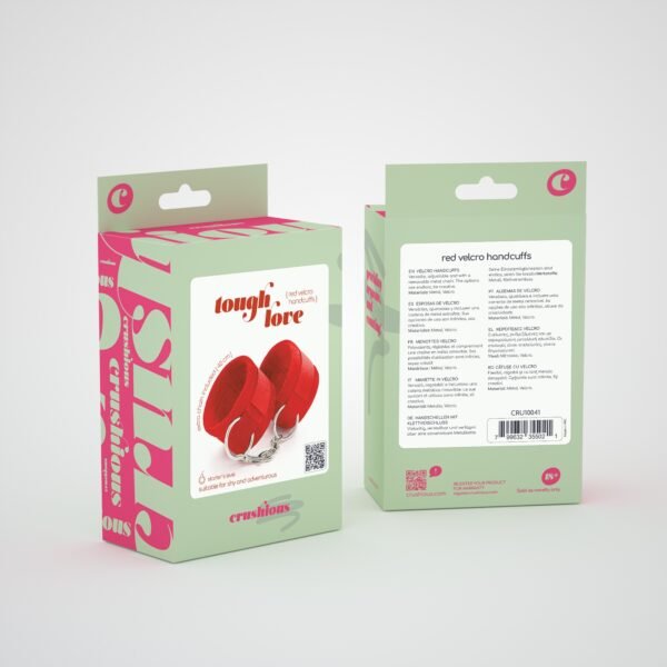 ALGEMAS DE VELCRO TOUGH LOVE COM CORRENTE DE 40CM EXTRA CRUSHIOUS VERMELHAS - Imagem 6
