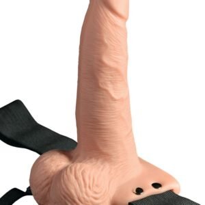ARNÊS COM DILDO OCO RECARREGÁVEL 6' HOLLOW RECHARGEABLE STRAP-ON COM COMANDO FETISH FANTASY SERIES