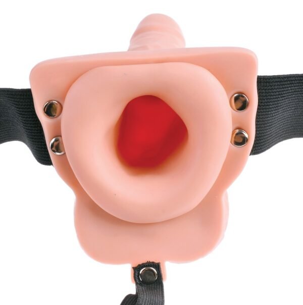 ARNÊS COM DILDO OCO RECARREGÁVEL 6' HOLLOW RECHARGEABLE STRAP-ON COM COMANDO FETISH FANTASY SERIES - Imagem 3