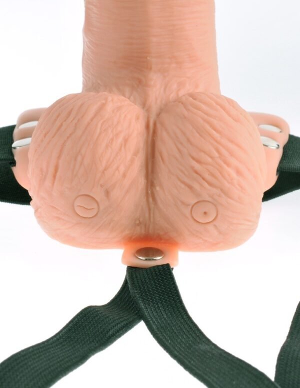ARNÊS COM DILDO OCO RECARREGÁVEL 6' HOLLOW RECHARGEABLE STRAP-ON COM COMANDO FETISH FANTASY SERIES - Imagem 5