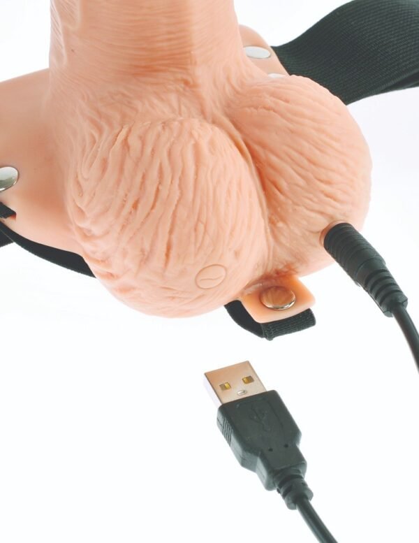 ARNÊS COM DILDO OCO RECARREGÁVEL 6' HOLLOW RECHARGEABLE STRAP-ON COM COMANDO FETISH FANTASY SERIES - Imagem 6