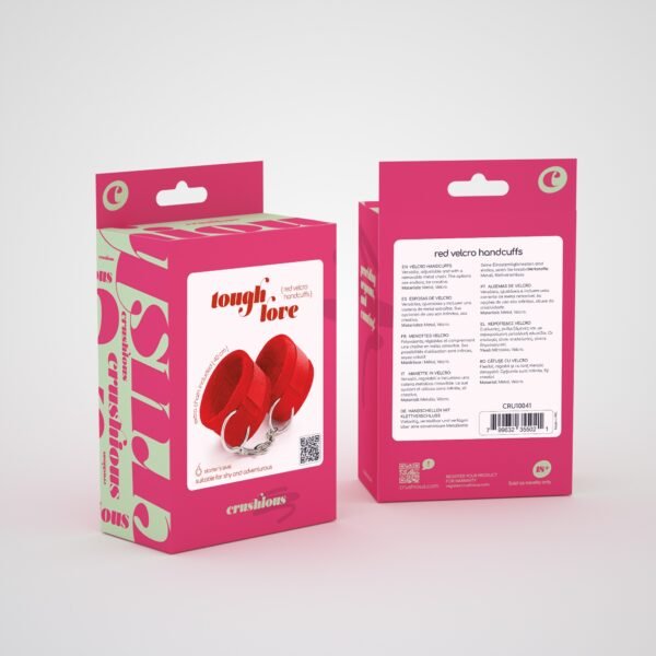ALGEMAS DE VELCRO TOUGH LOVE COM CORRENTE DE 40CM EXTRA CRUSHIOUS VERMELHAS - Imagem 7