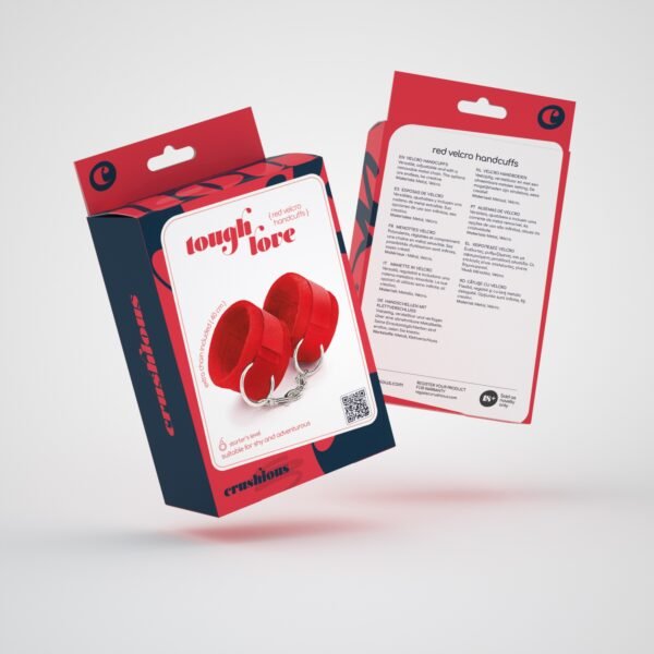 ALGEMAS DE VELCRO TOUGH LOVE COM CORRENTE DE 40CM EXTRA CRUSHIOUS VERMELHAS - Imagem 8
